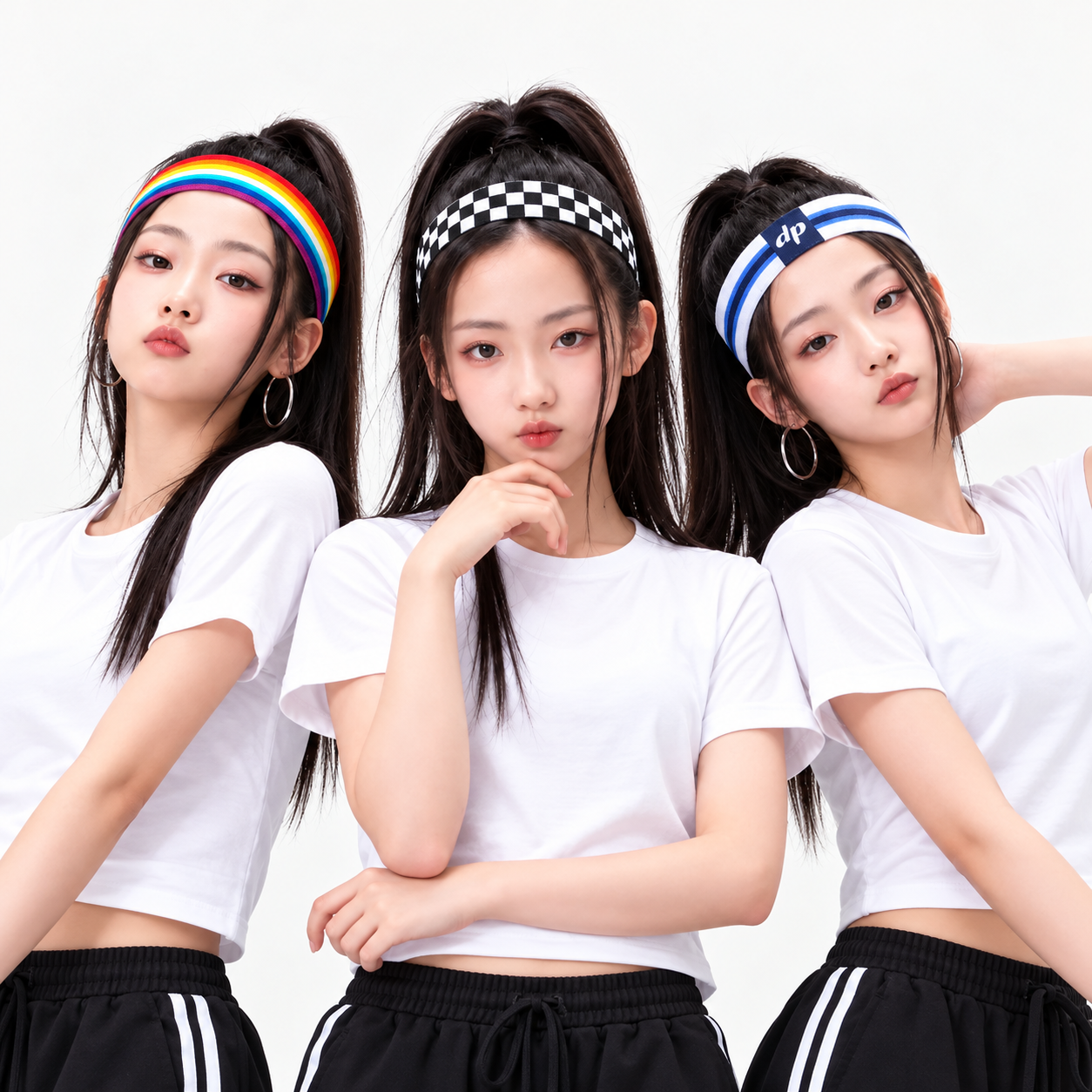 キッズ 柄が選べるゴムヘアバンドの着用イメージ