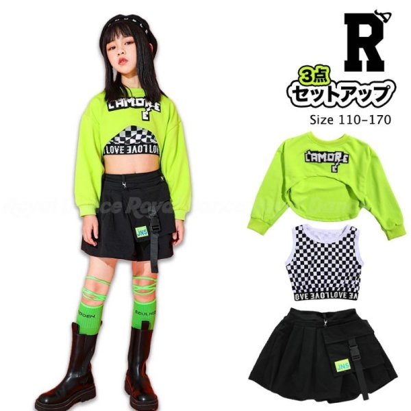 画像1: 30%off 【セットアップ/在庫処分セール】150 170  LIGHT GREEN CHECK LOVELY  SETS (1)