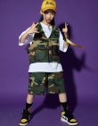 画像5: 40%off【セットアップ / 在庫処分セール】160 170  CAMOUFLAGE VEST HALF PANTS SET (5)