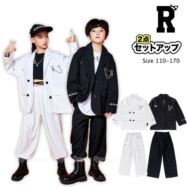 画像1: 【セットアップ】BLACK&WHITE HIPHOP SUITS STYLE SET (1)