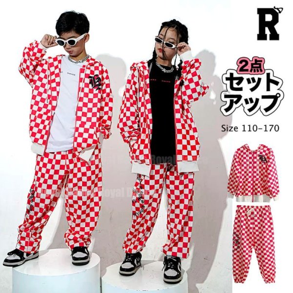 画像1: 30%off【セットアップ/ 在庫処分セール】Red Checkerboard Pattern Set (1)