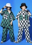 画像3: 【セットアップ】WHITE & GREEN CHECKER HIPHOP SET (3)