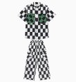 画像9: 【セットアップ】WHITE & GREEN CHECKER HIPHOP SET (9)