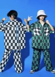 画像4: 【セットアップ】WHITE & GREEN CHECKER HIPHOP SET (4)