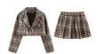 画像13: 【セットアップ】BROWN CHECK GIRLS SETS (13)