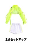 画像12: NEON GREEN GIRLS High neck HIPHOP SET (12)