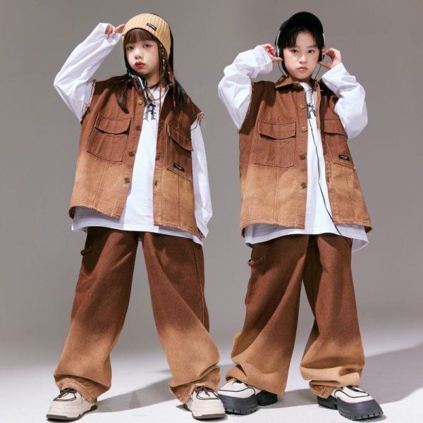 画像1: HIPHOP BROWN VEST SET (1)