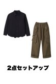 画像10: シャツ＆カーキカーゴパンツヒップホップセット (10)