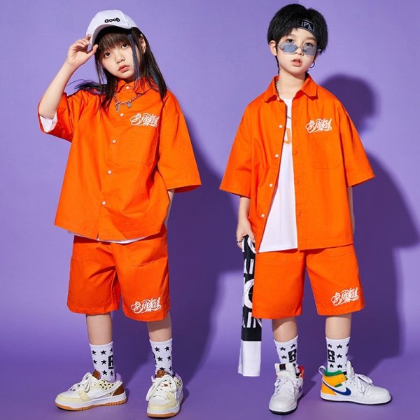 画像1: ORANGE AND RED HALF PANTS SET (1)