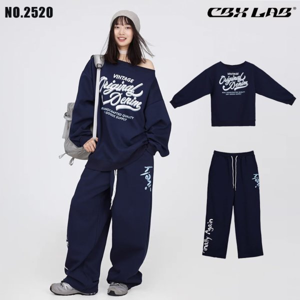 画像1: 【CBX LAB】NAVY SWEAT SETUP (1 Color) (1)